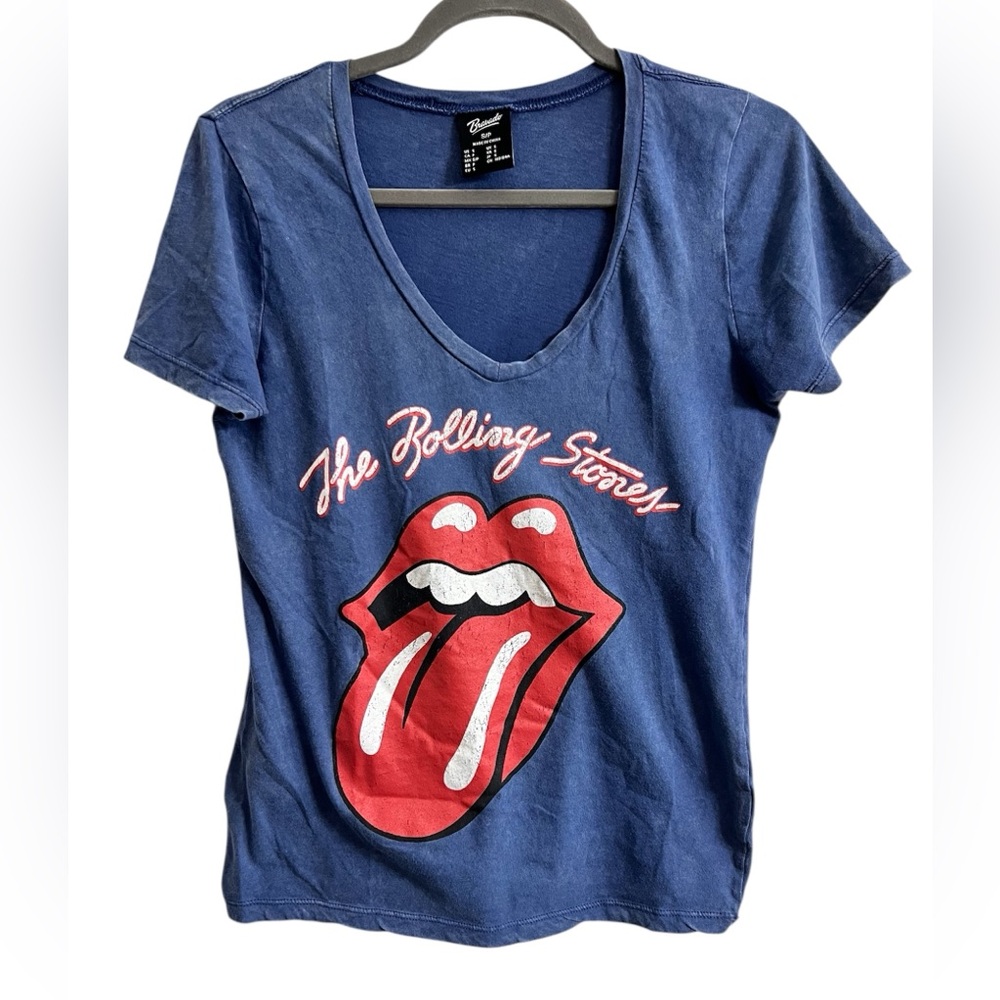 Rolling Stones Women’s V-Neck Band Graphic Tee on Brovado Tag